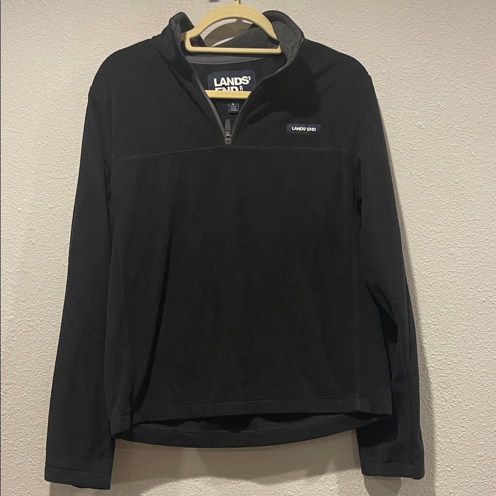 Lands' End Black Quarter-Zip Fleece